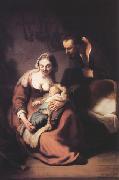 REMBRANDT Harmenszoon van Rijn The holy family (mk33) Spain oil painting reproduction
